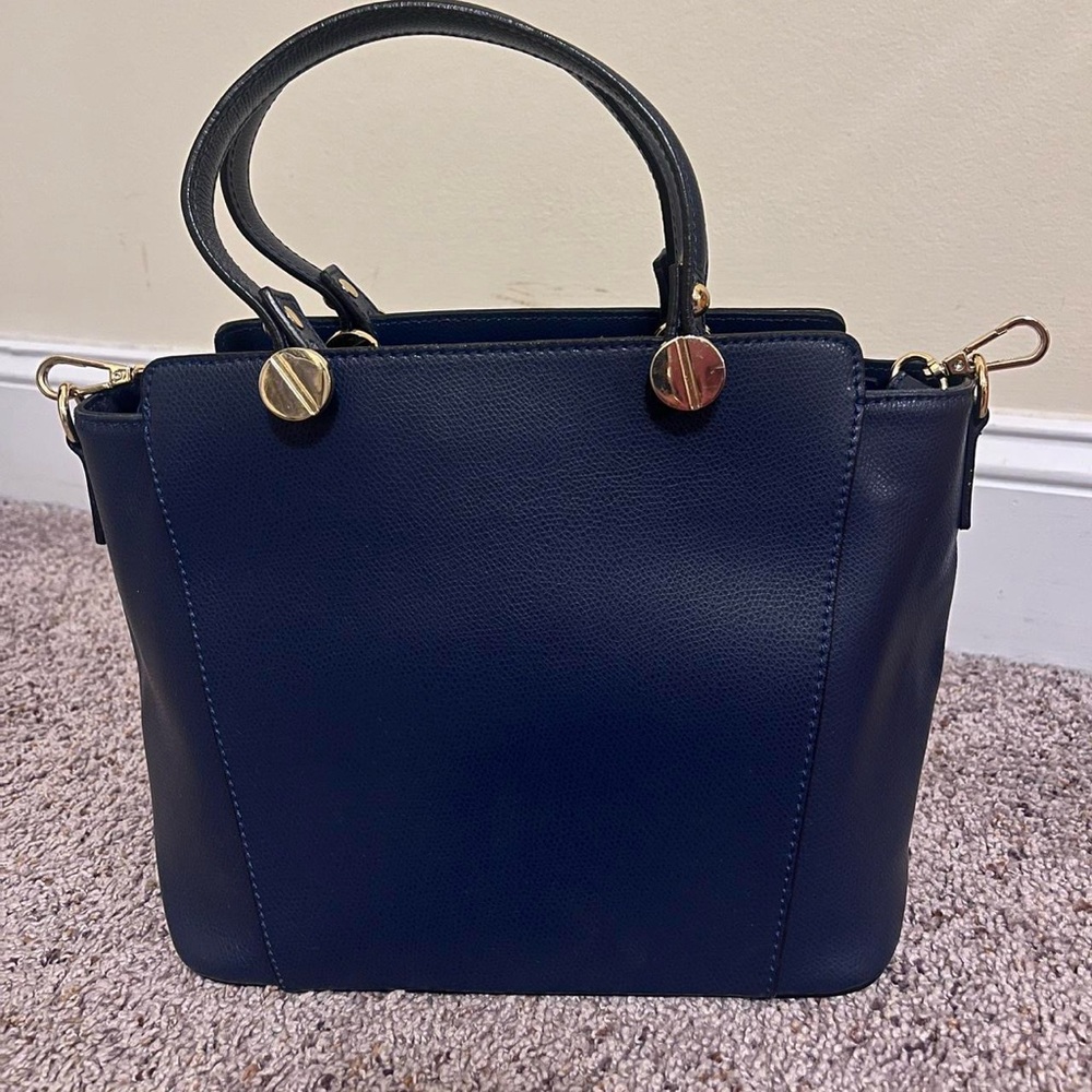 VERA PELLE Elegant Navy Blue Handbag